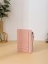 Minimalist Card Holder Pink Litchi Embossed