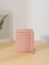 Minimalist Card Holder Pink Litchi Embossed