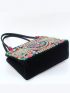 Women's 2023 New Embroidered Bag Canvas Bag Women's Handbag