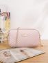 Quilted Square Bag Mini Zipper Pink