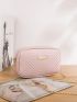 Quilted Square Bag Mini Zipper Pink