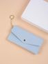 Men And Women Daily Commuting Color Pu Simple Multi-Card Long Wallet