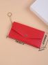 Men And Women Daily Commuting Color Pu Simple Multi-Card Long Wallet