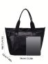 Minimalist Shoulder Tote Bag Small Black