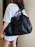 Minimalist Shoulder Tote Bag Medium Black