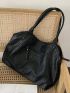 Minimalist Shoulder Tote Bag Medium Black