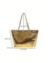 Crocodile Embossed Shoulder Tote Bag Small Funky