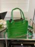 Mini Square Bag Crocodile Embossed Double Handle Fashion Style