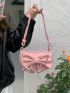 Small Hobo Bag Bow & Pearl Decor