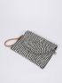 Medium Straw Bag Paper Colorblock