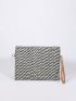 Medium Straw Bag Paper Colorblock