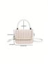 Mini Flap Straw Bag Pearl Decor