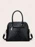 Crocodile Embossed Top Handle Bag With Zipper