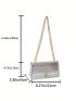 Small Shoulder Bag Solid Color Metal Decor Chain Strap