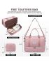 Travel Duffle Bag, Weekender Bags for Women with Shoe Compartment, Carry on Overnight Bag with Toiletry Bag, Gym Duffel Bag with Wet Pocket, Hospital Bags for Labor and Delivery, Pink