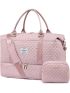 Travel Duffle Bag, Weekender Bags for Women with Shoe Compartment, Carry on Overnight Bag with Toiletry Bag, Gym Duffel Bag with Wet Pocket, Hospital Bags for Labor and Delivery, Pink