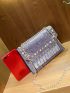 Fashion Studded & Faux Pearl Decor Square Bag Lady Cross Shoulder Bag