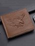 Eagle Pattern Small Wallet Brown Credit Card Holder For Daily