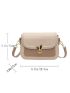 Small Square Bag Colorblock Metal Decor Flap For Work