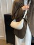 Medium Hobo Bag Solid Color Minimalist Style