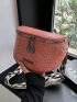 Mini Fanny Pack Crocodile Embossed Adjustable Strap For Daily