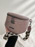 Mini Fanny Pack Crocodile Embossed Adjustable Strap For Daily