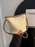 Litchi Embossed Bucket Bag Colorblock With Coin Purse For Daily