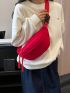 Medium Fanny Pack Red Minimalist For Daily