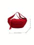 Medium Fanny Pack Red Minimalist For Daily