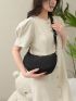 Medium Hobo Bag Black Minimalist For Daily