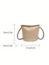 Litchi Embossed Bucket Bag Colorblock With Coin Purse For Daily