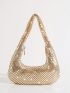 Gold Hobo Bag Sequins Decor For Party