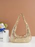 Gold Hobo Bag Sequins Decor For Party