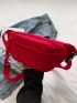 Medium Fanny Pack Red Minimalist For Daily