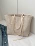 Small Straw Bag Minimalist Double Handle For Vacation