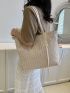 Small Straw Bag Minimalist Double Handle For Vacation