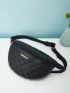 Quilted Fanny Pack Black Fashionable For Daily