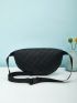 Quilted Fanny Pack Black Fashionable For Daily