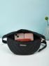 Quilted Fanny Pack Black Fashionable For Daily