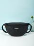 Quilted Fanny Pack Black Fashionable For Daily