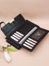 Black Long Wallet Credit Card Holder With Zipper For Daily