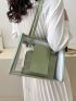 Transparent Square Bag With Inner Pouch Fashionable Contrast Binding Waterproof, Clear Bag