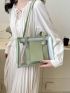 Transparent Square Bag With Inner Pouch Fashionable Contrast Binding Waterproof, Clear Bag