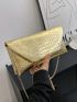 PU Envelope Bag Crocodile Print Chain