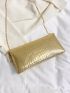 PU Envelope Bag Crocodile Print Chain