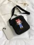 Mini Square Bag Canvas Cartoon Graphic