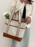 Contrast Binding Straw Bag Vacation