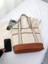 Contrast Binding Straw Bag Vacation