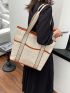 Contrast Binding Straw Bag Vacation