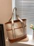 Contrast Binding Straw Bag Vacation